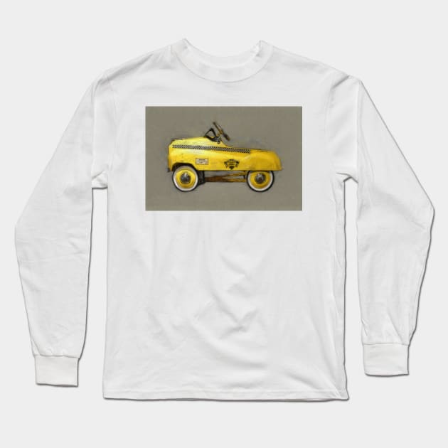 Taxi Cab Pedal Car Long Sleeve T-Shirt by michelle1991